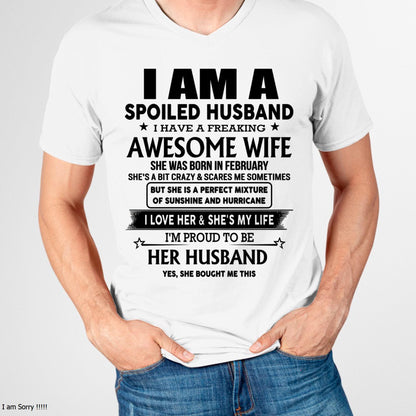 Lucky Man, Awesome Wife - Perfect T-Shirt From Wife DTSM02 (SKU-HUS-TS-02)