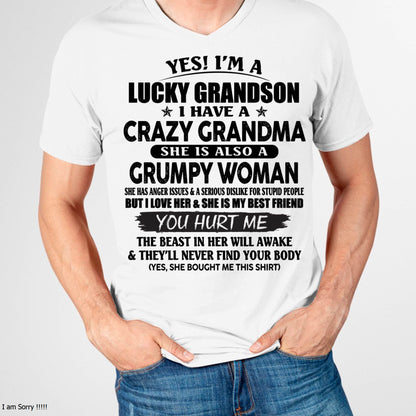 LUCKY GRANDSON OF CRAZY GRANDMA -  PERFECT GIFT FROM GRANDMA - DTSM00 (SKU12-113-00)