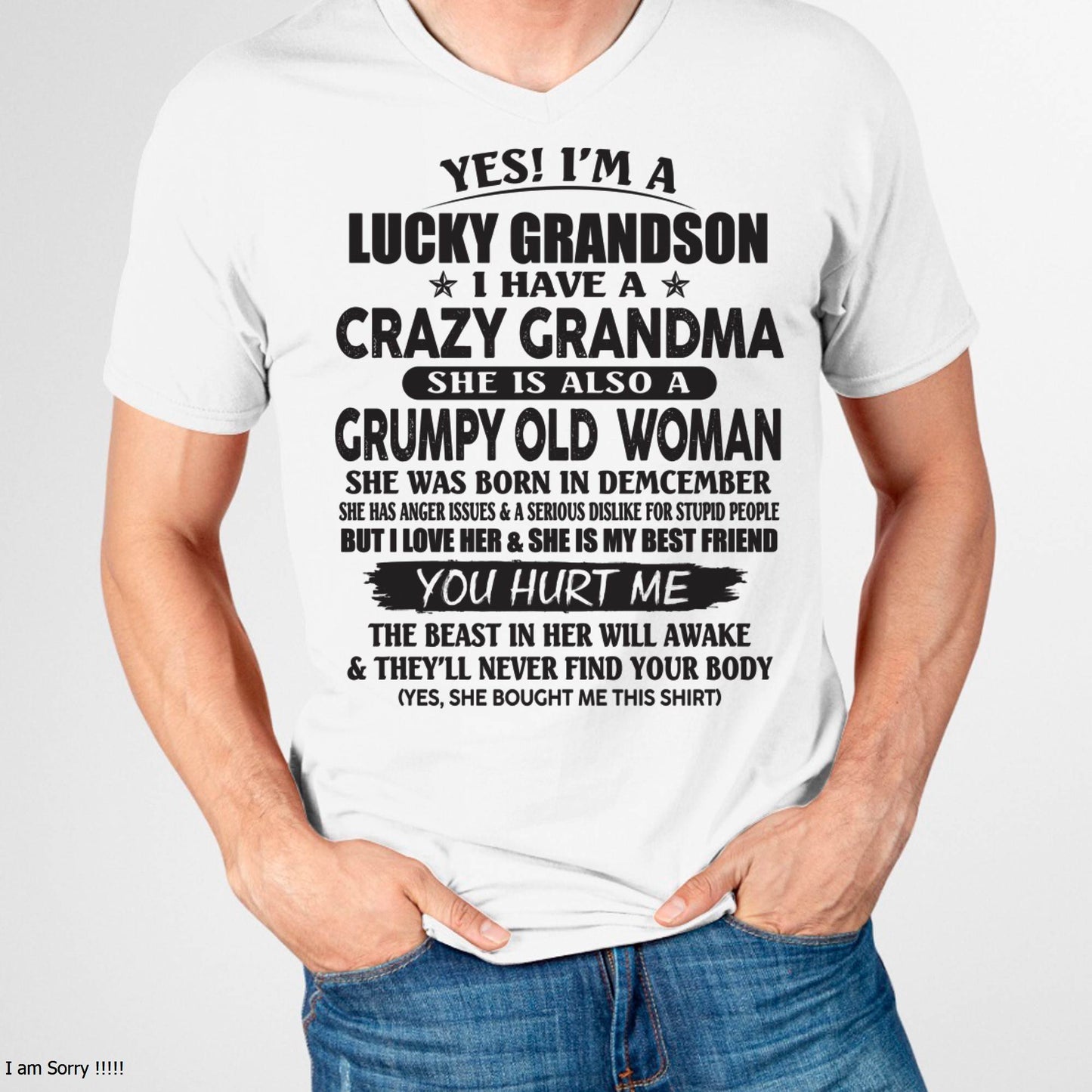 DECEMBER - LUCKY GRANDSON OF CRAZY GRANDMA -  FROM GRANDMA - DTSM12 (SKU10-173-12)