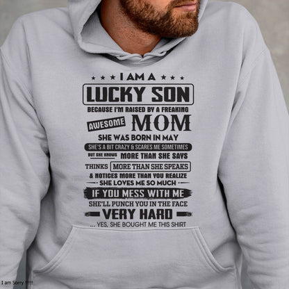 May - Lucky Son of Awesome Mom - Perfect Gift For Your Son From Mom - DTSM05 (SKU08-52-05)