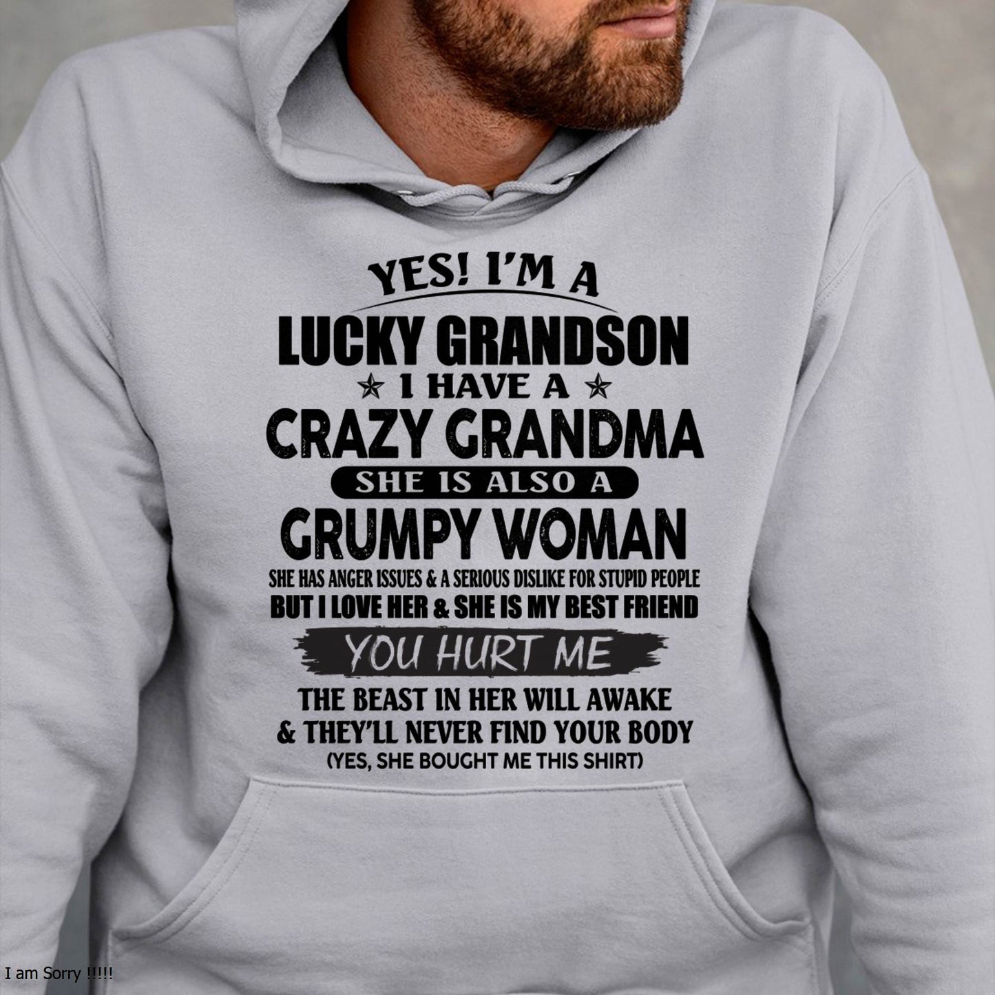 LUCKY GRANDSON OF CRAZY GRANDMA -  PERFECT GIFT FROM GRANDMA - DTSM00 (SKU12-113-00)