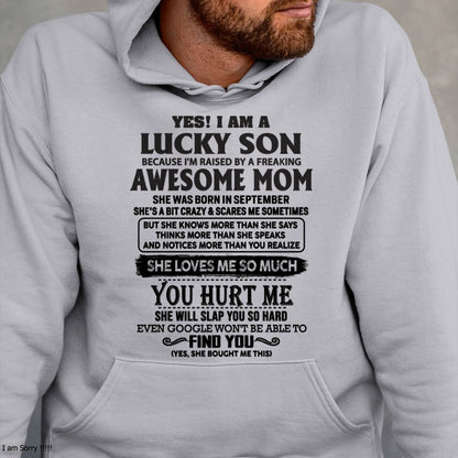 Lucky Son Of Awesome Mom Shirt - Perfect Gift For Your Son From Mom DTSM09 (SKU-LKW-09)