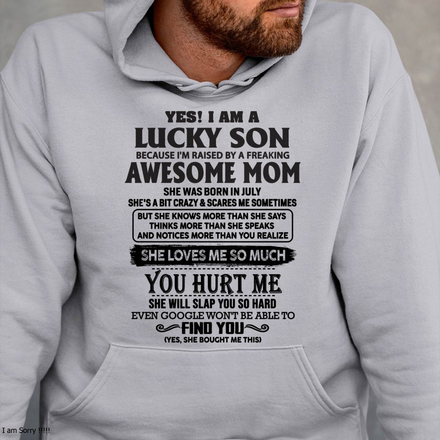 Lucky Son Of Awesome Mom Shirt - Perfect Gift For Your Son  From Mom DTSM07 (SKU-LKW-07)