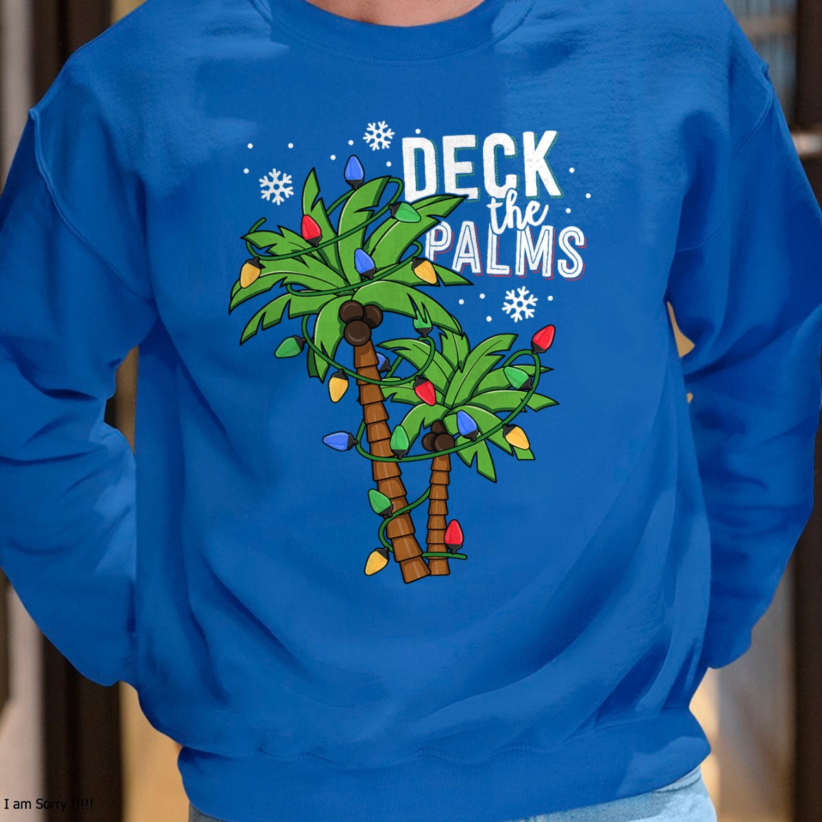Christmas Shirts for Family, Funny christmas shirts, Christmas Unisex T-Shirt/Hoodie/Sweatshirt HLT00 - Deck The Palms Tropical Hawaii Christmas Palm Tree Lights T-Shirt