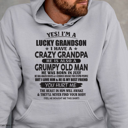 JULY - LUCKY GRANDSON OF CRAZY GRANDPA -  PERFECT GIFT FROM GRANDPA - DTSM07 (SKU12-145-07)