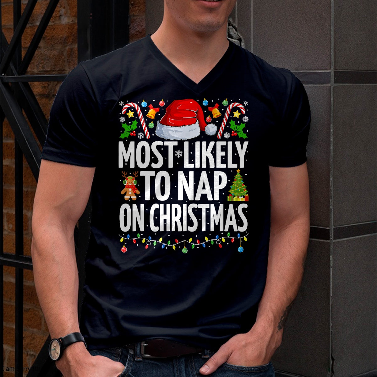 Christmas Shirts for Family, Funny christmas shirts, Christmas Unisex T-Shirt/Hoodie/Sweatshirt HLT00 - Most Likely To Nap On Christmas Funny Family Christmas T-Shirt