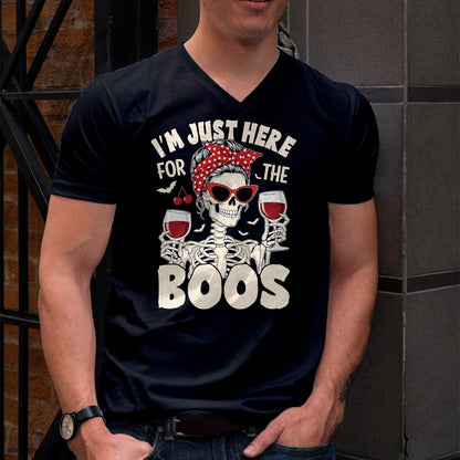 Hallowen Shirts for Family, Funny hallowen shirts, Hallowen Unisex T-Shirt/Hoodie/Sweatshirt HLT00 - Women Halloween Funny I'm Just Here for The Boos Skeleton T-Shirt