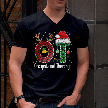 Christmas Shirts for Family, Funny christmas shirts, Christmas Unisex T-Shirt/Hoodie/Sweatshirt HLT00 - Occupational Therapy Christmas santa hat OT Therapist T-Shirt