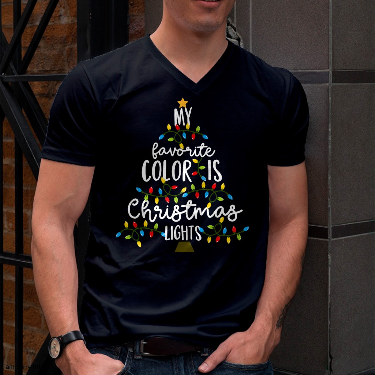 Christmas Shirts for Family, Funny christmas shirts, Christmas Unisex T-Shirt/Hoodie/Sweatshirt HLT00 - My Favorite Color Is Christmas Lights Kids Boy Women T-Shirt