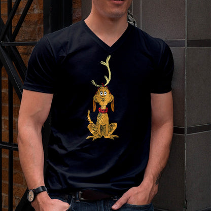 Christmas Shirts for Family, Funny christmas shirts, Christmas Unisex T-Shirt/Hoodie/Sweatshirt HLT00 - Dr. Seuss mens Classic Dr Seuss Reindeer Max T shirt, Black, Small US