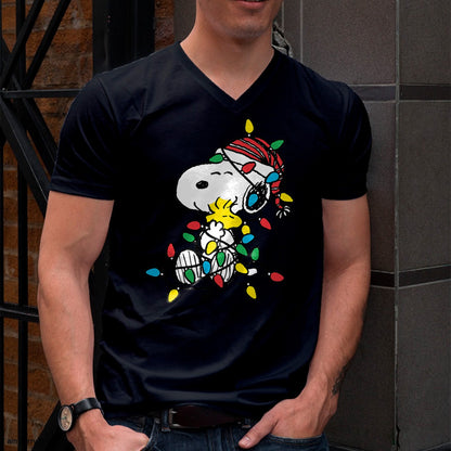 Christmas Shirts for Family, Funny christmas shirts, Christmas Unisex T-Shirt/Hoodie/Sweatshirt HLT00 - Peanuts - Snoopy Woodstock Christmas Lights T-Shirt