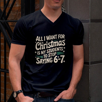 Christmas Shirts for Family, Funny christmas shirts, Christmas Unisex T-Shirt/Hoodie/Sweatshirt HLT00 - Students Saying 6-7 67 Six Seven Funny Teacher Christmas T-Shirt