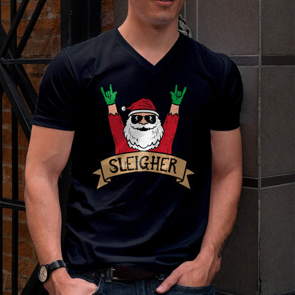 Christmas Shirts for Family, Funny christmas shirts, Christmas Unisex T-Shirt/Hoodie/Sweatshirt HLT00 - Christmas Sleigher Santa Rock Xmas Rocker Men Women Kids Boy T-Shirt