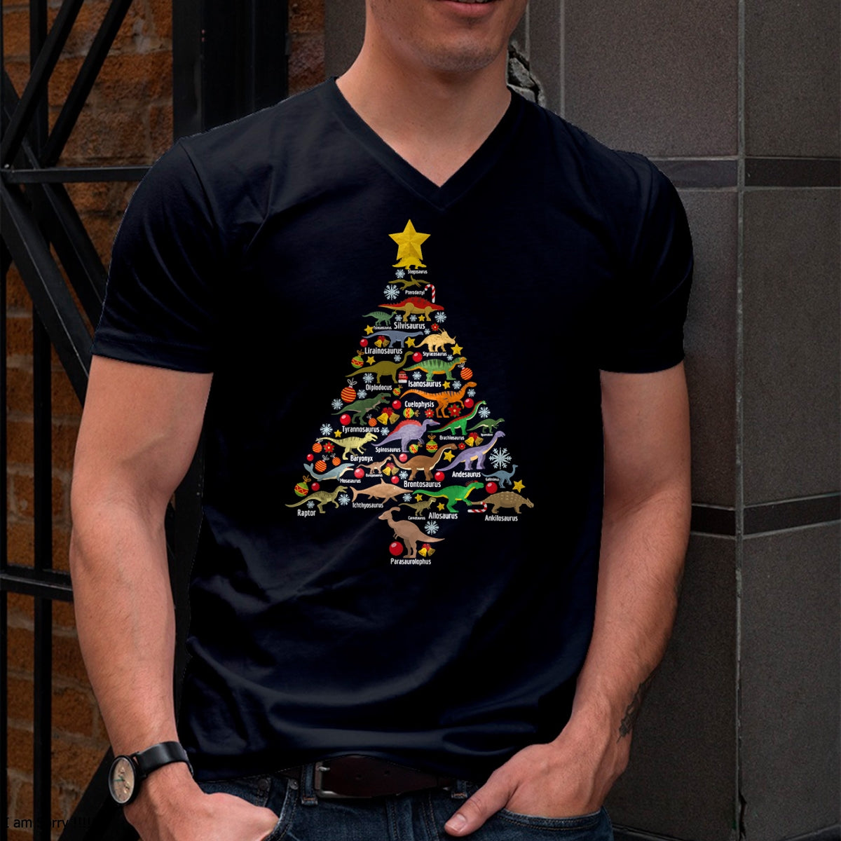 Christmas Shirts for Family, Funny christmas shirts, Christmas Unisex T-Shirt/Hoodie/Sweatshirt HLT00 - Dinosaur Christmas Tree Dino TRex Paleontologist Xmas Men T-Shirt
