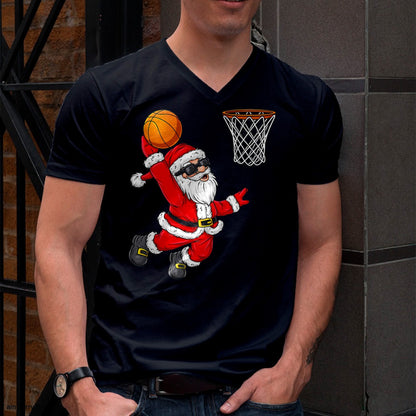 Christmas Shirts for Family, Funny christmas shirts, Christmas Unisex T-Shirt/Hoodie/Sweatshirt HLT00 - Christmas Santa Claus Dunking A Basketball Boys Kids Xmas T-Shirt