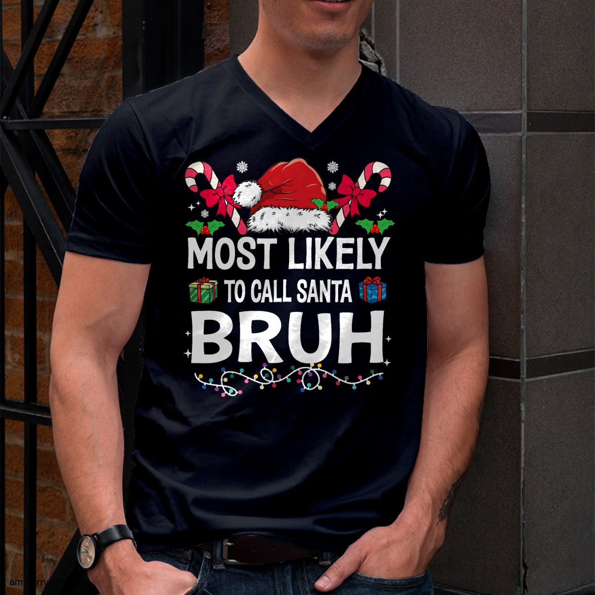 Christmas Shirts for Family, Funny christmas shirts, Christmas Unisex T-Shirt/Hoodie/Sweatshirt HLT00 - Most Likely To Call Santa Bruh Christmas Family Matching T-Shirt