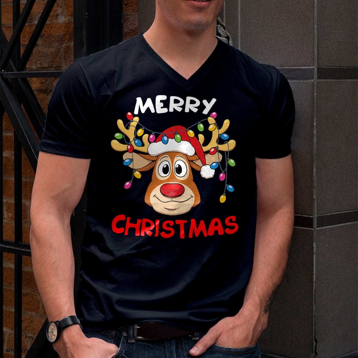 Christmas Shirts for Family, Funny christmas shirts, Christmas Unisex T-Shirt/Hoodie/Sweatshirt HLT00 - Merry Christmas Reindeer Xmas Family Men Women T-Shirt