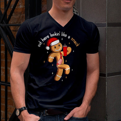 Christmas Shirts for Family, Funny christmas shirts, Christmas Unisex T-Shirt/Hoodie/Sweatshirt HLT00 - Out Here Looking Like A Snack Funny BouJee Xmas Gingerbread T-Shirt