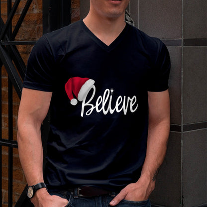 Christmas Shirts for Family, Funny christmas shirts, Christmas Unisex T-Shirt/Hoodie/Sweatshirt HLT00 - Christmas Long Sleeve T-Shirt - Believe in Santa Claus Shirt