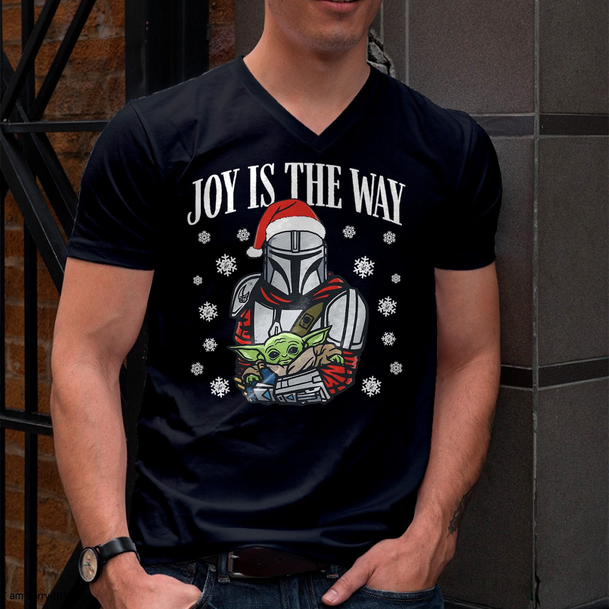 Christmas Shirts for Family, Funny christmas shirts, Christmas Unisex T-Shirt/Hoodie/Sweatshirt HLT00 - Star Wars The Mandalorian Christmas Joy Is The Way T-Shirt