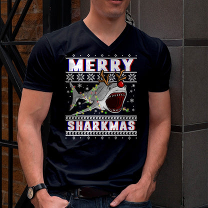 Christmas Shirts for Family, Funny christmas shirts, Christmas Unisex T-Shirt/Hoodie/Sweatshirt HLT00 - Funny Sharkmas Shark Ugly Christmas Sweaters T-Shirt