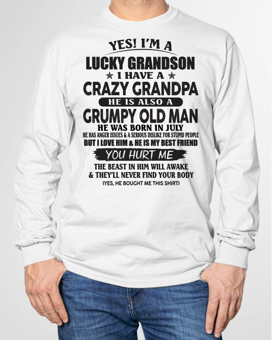 JULY - LUCKY GRANDSON OF CRAZY GRANDPA -  PERFECT GIFT FROM GRANDPA - DTSM07 (SKU12-145-07)