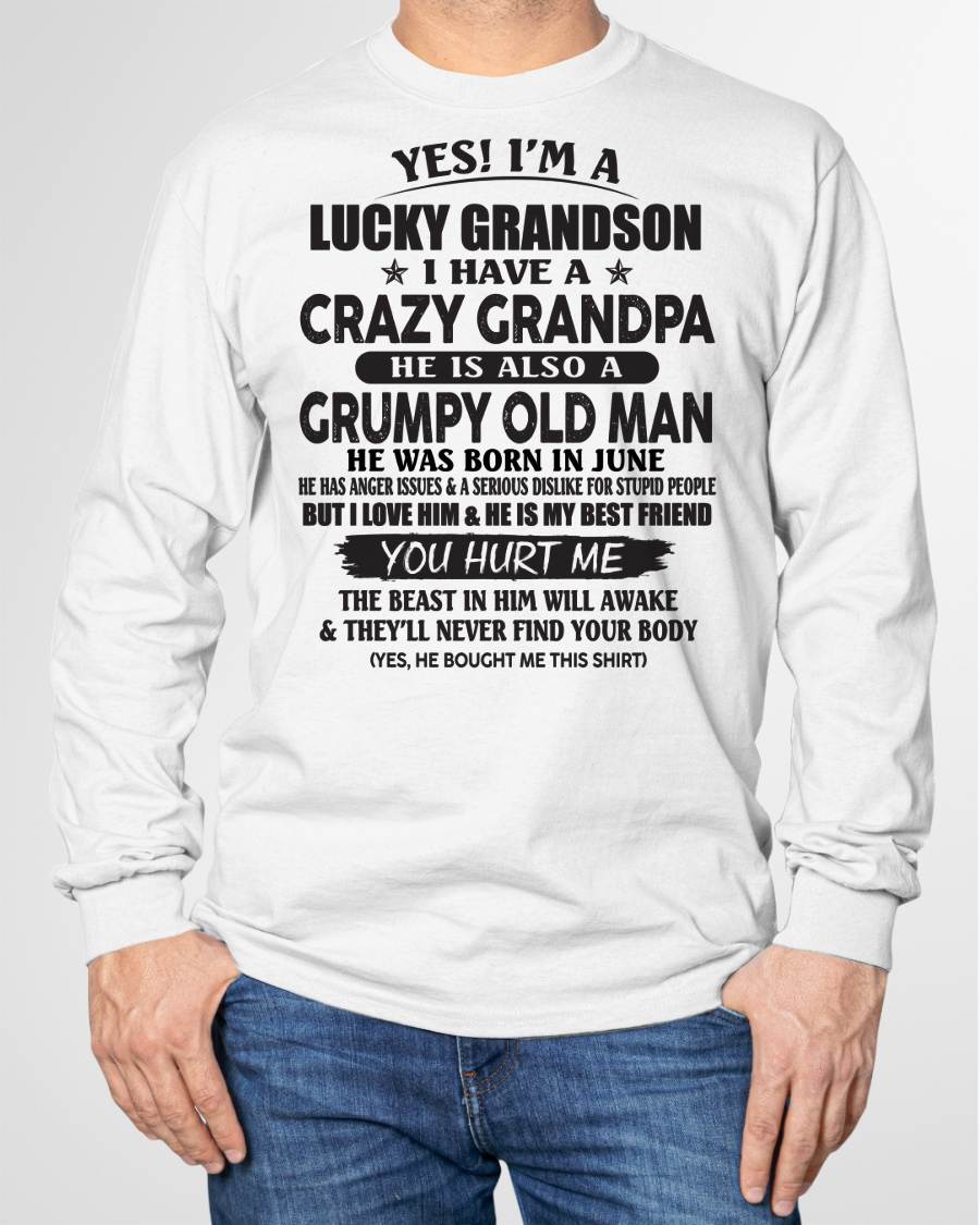 JUNE - LUCKY GRANDSON OF CRAZY GRANDPA -  PERFECT GIFT FROM GRANDPA - DTSM06 (SKU12-145-06)