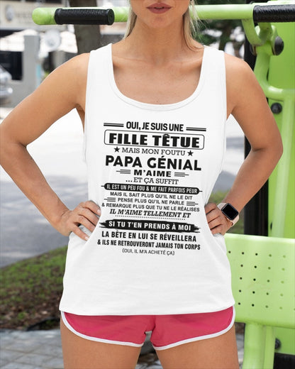 Oui, je suis une fille têtue – T-shirt | Cadeau d’anniversaire de papa pour sa fille - dtsm00 / fr00 (SKU12-197)