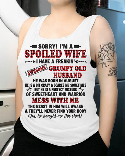 AUGUST - SPOILED WIFE OF AWESOME GRUMPY OLD HUSBAND - PERFECT GIFT FROM HUSBAND - DTSM08 (SKU12-111-08)