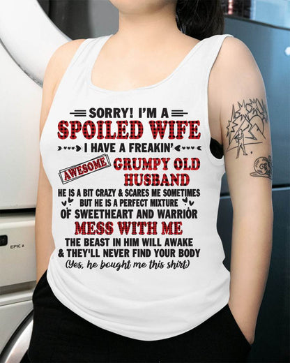 SPOILED WIFE OF AWESOME GRUMPY OLD HUSBAND - PERFECT GIFT  FROM HUSBAND - DTSM00 (SKU12-111-00)