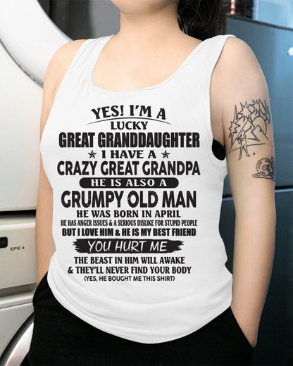 APRIL - LUCKY GREAT GRANDDAUGHTER OF CRAZY GREAT GRANDPA - PERFECT GIFT FROM GREAT GRANDPA - DTSM04 (SKU12-287-04)
