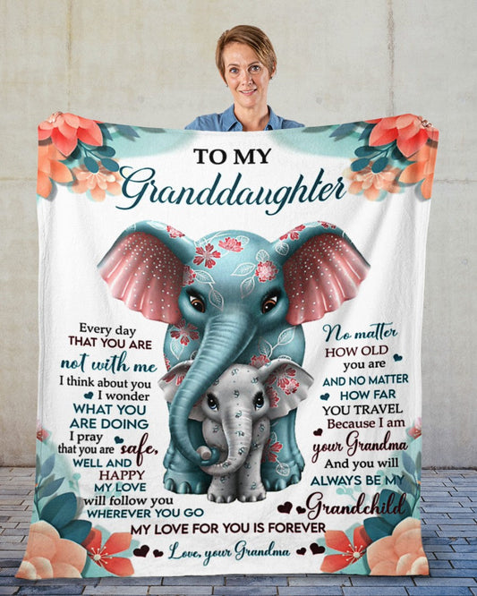 Special gift for your granddaughter blanket - from grandma (SKU26B-01-02)