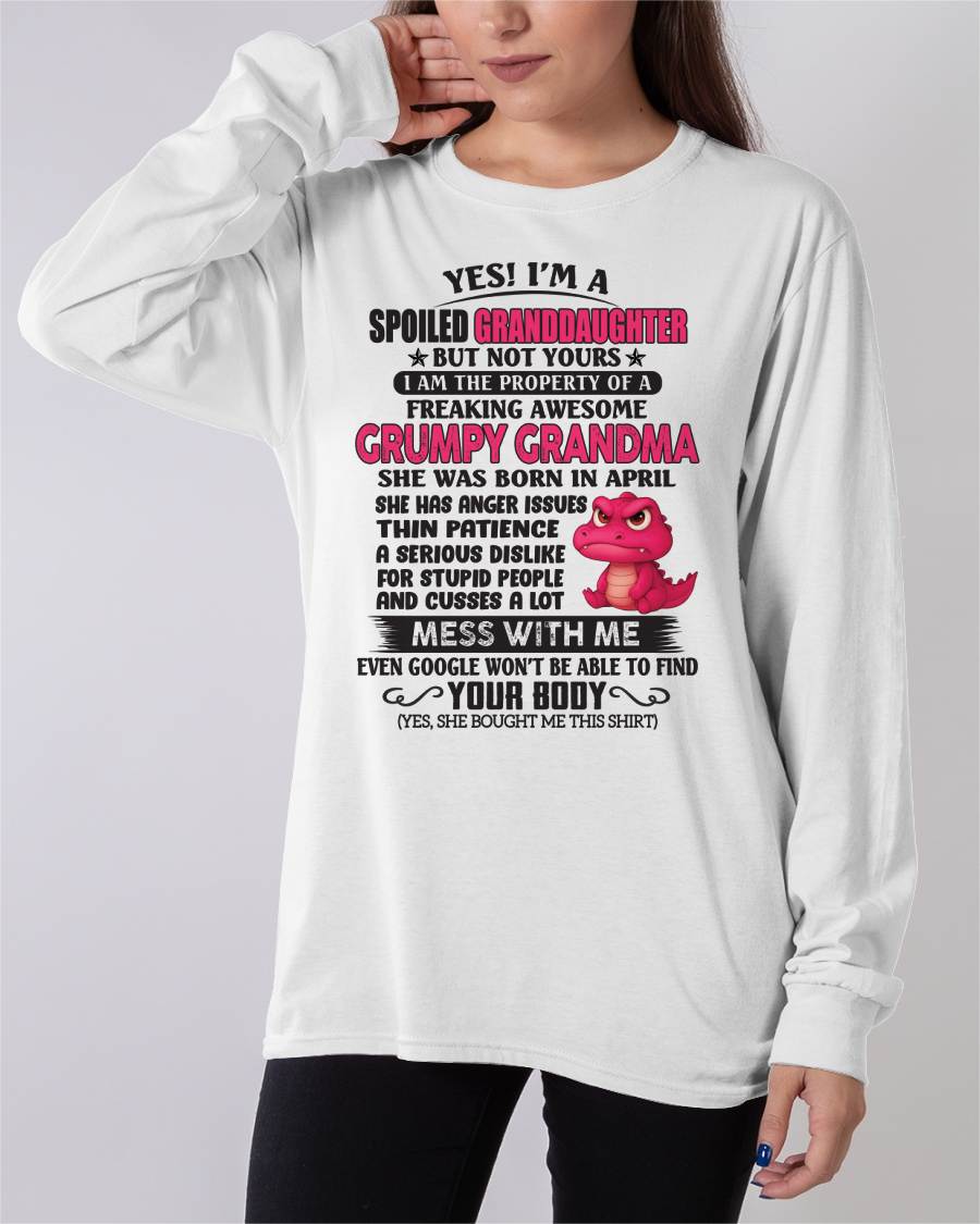 APRIL - YES, I'M A SPOILED GRANDDAUGHTER - GIFT FROM GRANDMA - DTSM04 (SKU09-96-04)