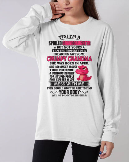 APRIL - YES, I'M A SPOILED GRANDDAUGHTER - GIFT FROM GRANDMA - DTSM04 (SKU09-96-04)