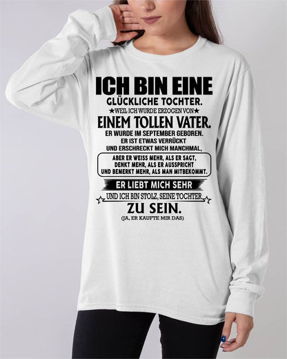 SEPTEMBER – GLÜCKLICHE TOCHTER SHIRT – TOLLER VATER GEBOREN IM SEPTEMBER – LUSTIGES GESCHENK FÜR TOCHTER – DEUTSCHES T-SHIRT FÜR FRAUEN - DTSM09 - (12.03G TÚ ANH-09)