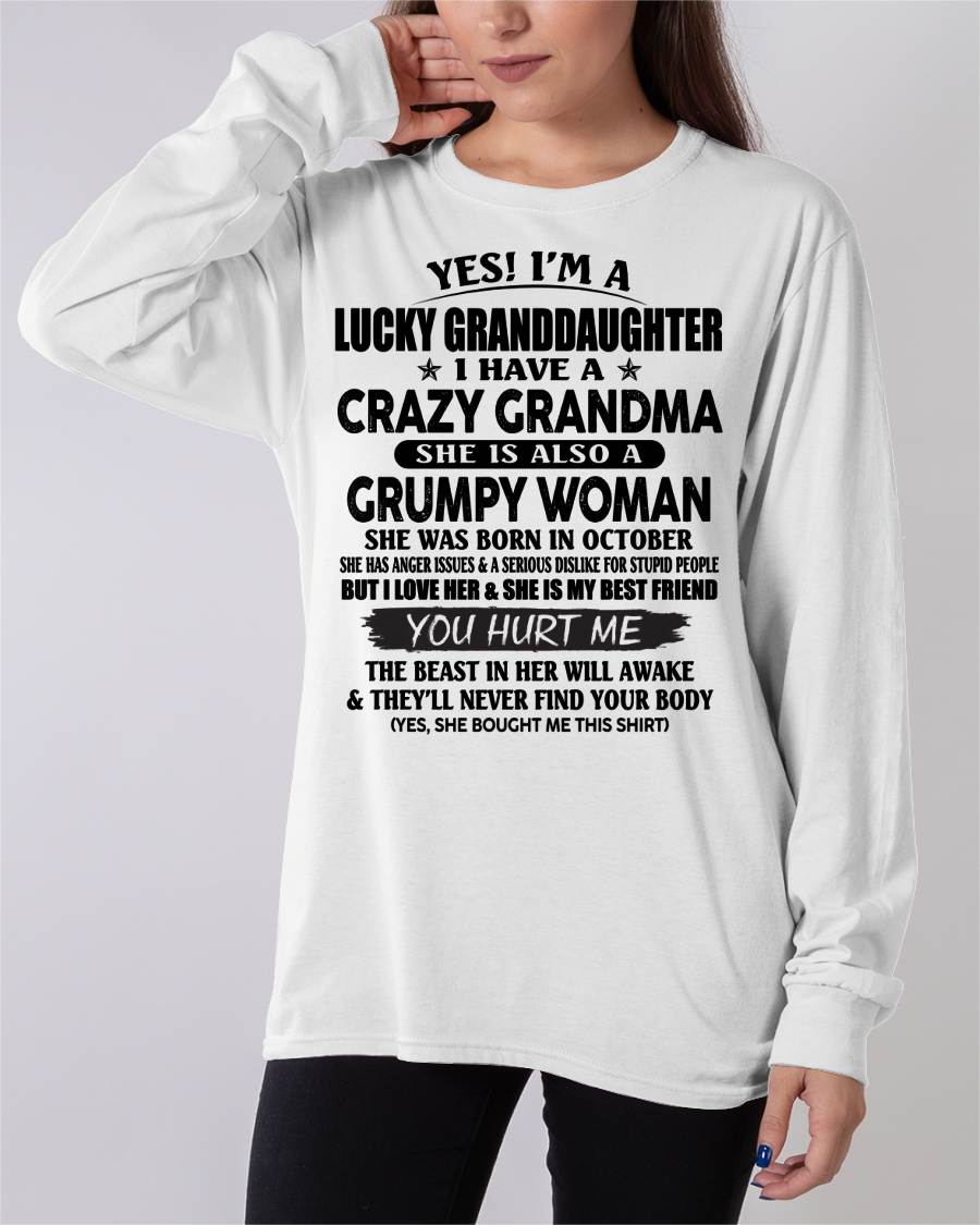 OCTOBER - LUCKY GRANDDAUGHTER OF CRAZY GRANDMA - PERFECT GIFT FROM GRANDMA - DTSM10 (SKU12-146-10)