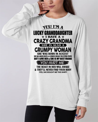AUGUST - LUCKY GRANDDAUGHTER OF CRAZY GRANDMA - PERFECT GIFT FROM GRANDMA - DTSM08 (SKU12-146-08)