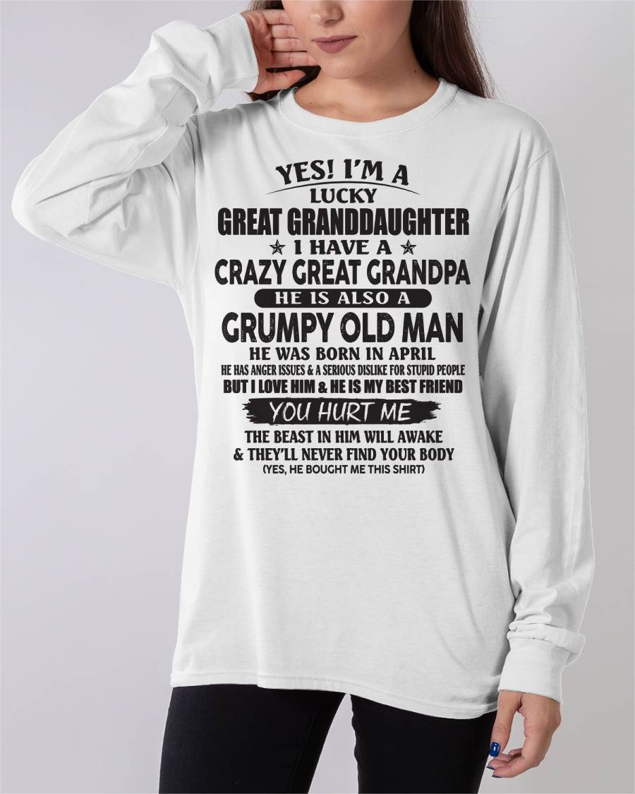 APRIL - LUCKY GREAT GRANDDAUGHTER OF CRAZY GREAT GRANDPA - PERFECT GIFT FROM GREAT GRANDPA - DTSM04 (SKU12-287-04)