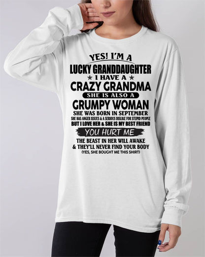 SEPTEMBER - LUCKY GRANDDAUGHTER OF CRAZY GRANDMA - PERFECT GIFT FROM GRANDMA - DTSM09 (SKU12-146-09)