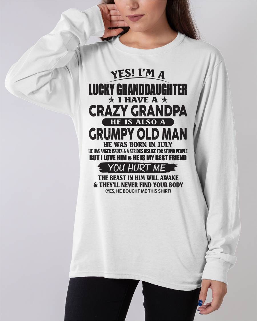 JULY - LUCKY GRANDDAUGHTER OF CRAZY GRANDPA - PERFECT GIFT FOR YOUR GRANDDAUGHTER FROM GRANDPA - DTSM07 (SKU10-150-07)