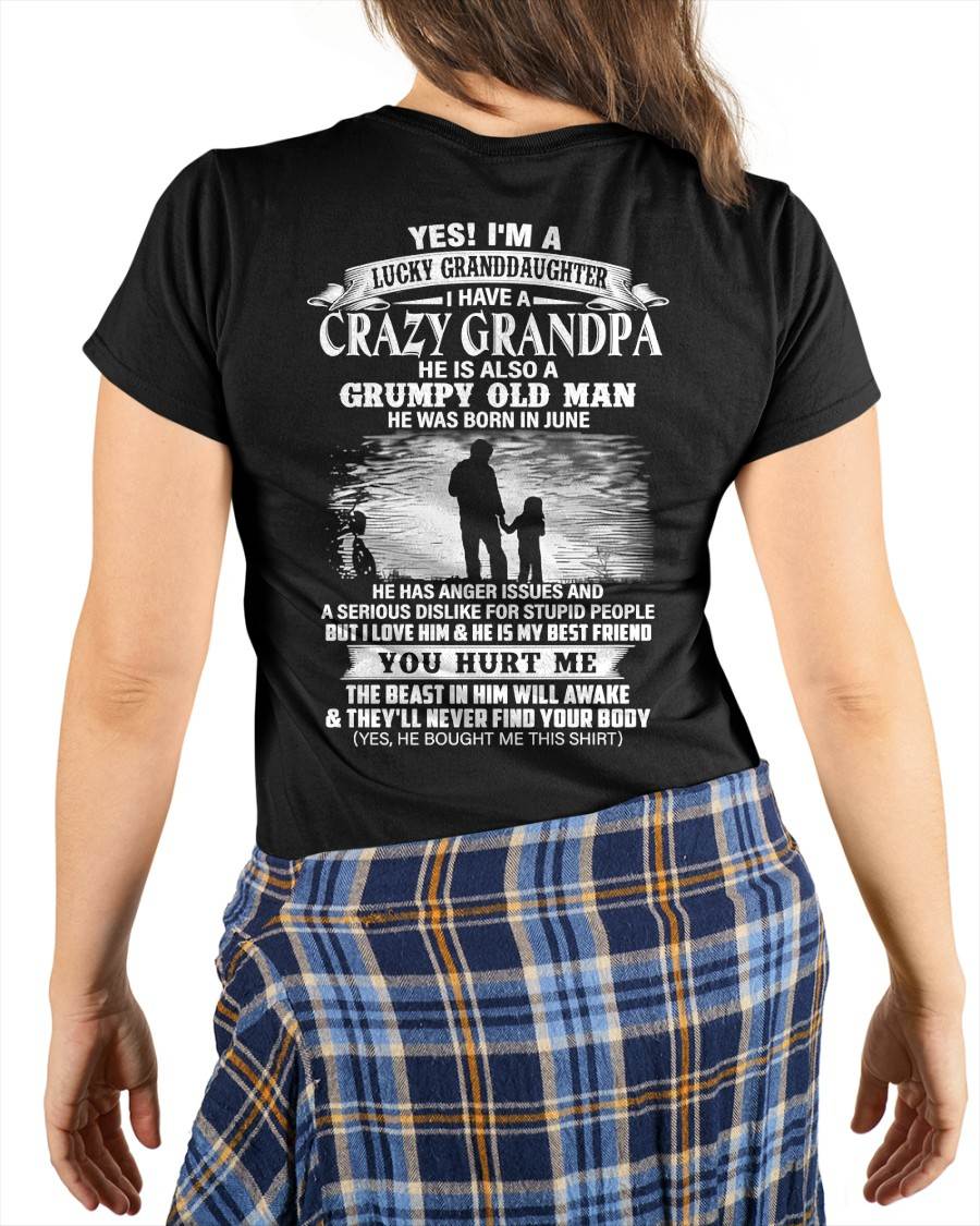 JUNE - LUCKY GRANDDAUGHTER OF CRAZY GRANDPA - PERFECT GIFT FOR YOUR GRANDDAUGHTER FROM GRANDPA - DTSM06 (SKU2604-77-06)