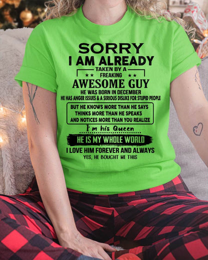 December - Taken by an Awesome Guy Shirt - Perfect Gift From Husband DTSM12 (SKUT08-11-12)