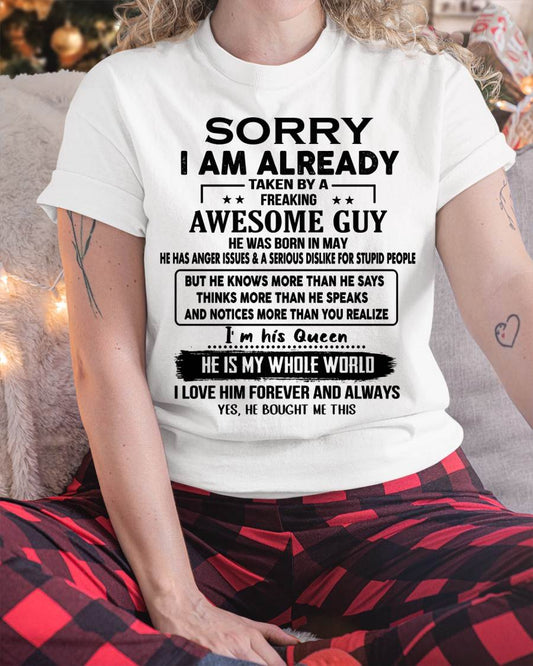 May - Taken by an Awesome Guy Shirt - Perfect Gift From Husband DTSM05 (SKUT08-11-05)