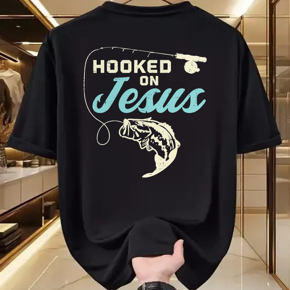 Christian Tee, Christian Faith Unisex T-Shirt/Hoodie/Sweatshirt HLT00 - Hook On Jesus Bass Fishing Christian Religious God Gift T-Shirt