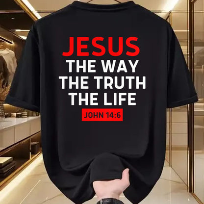 Christian Tee, Christian Faith Unisex T-Shirt/Hoodie/Sweatshirt HLT00 - Jesus The Way Truth Life John 14 6 Christian Bible Verse T-Shirt