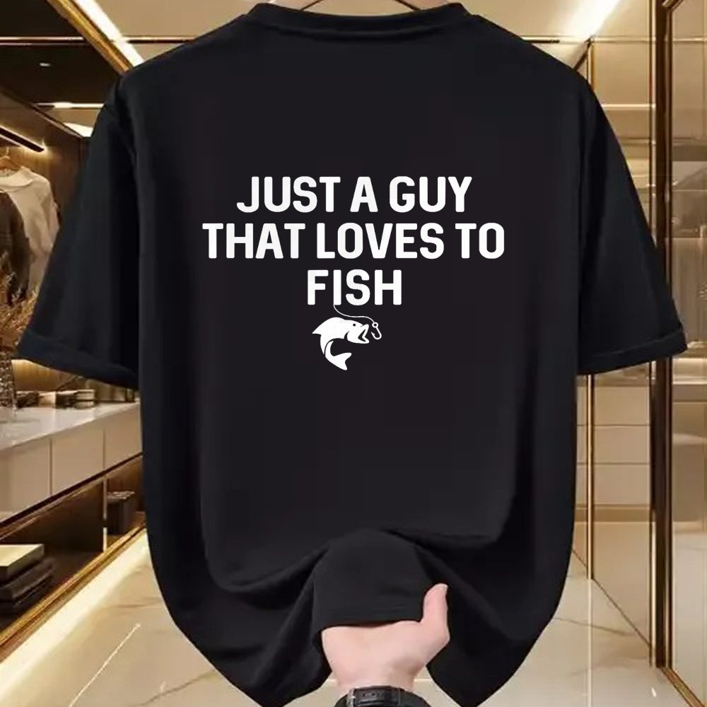 Funny Fishing Shirt, Gift For Fishing Lover Unisex T-Shirt/Hoodie/Sweatshirt HLT00 - Just A Guy That Loves to Fish Angler Fisherman Gifts Fishing T-Shirt