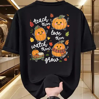 Best Thanksgiving Family Shirt , Funny Thanksgiving UnisexT-Shirt/Hoodie/Sweatshirt HLT00 - Teach Them Love Them Watch Them Grow Pumpkin Fall Teacher T-Shirt