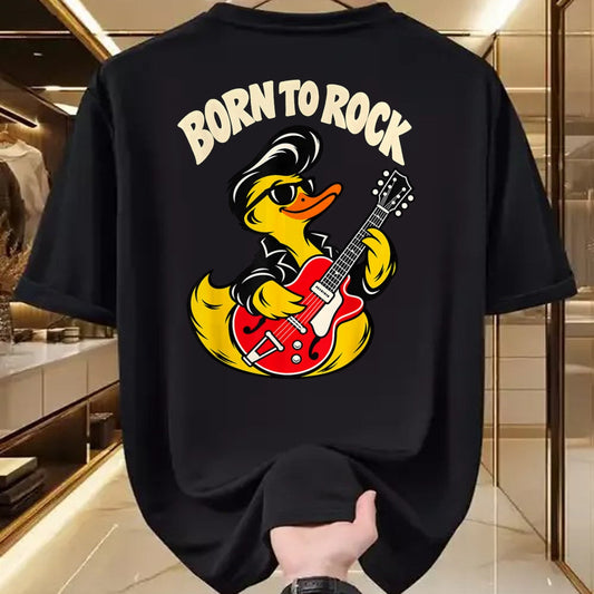 Guitar Lover Shirt, Funny Guitar UnisexT-Shirt/Hoodie/Sweatshirt HLT00 - Born Rock to 50s Rubber Ducky Playing Guitar Toddler Boys T-Shirt