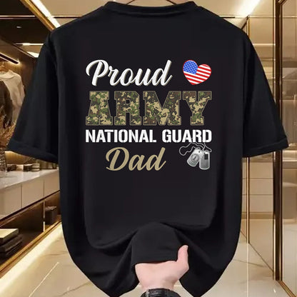 Gift for Dad Shirt, Funny Dad Unisex T-Shirt/Hoodie/Sweatshirt HLT00 – Vintage Proud Army National Guard Dad Military Pride Costume T-Shirt