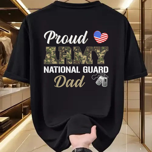 Gift for Dad Shirt, Funny Dad Unisex T-Shirt/Hoodie/Sweatshirt HLT00 – Vintage Proud Army National Guard Dad Military Pride Costume T-Shirt